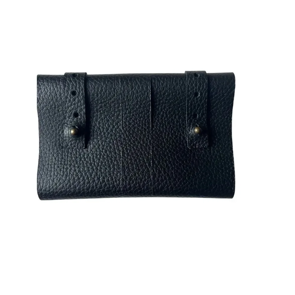 NEW KIKO MEN'S LEATHER Trifold Black WALLET Fast Shipping